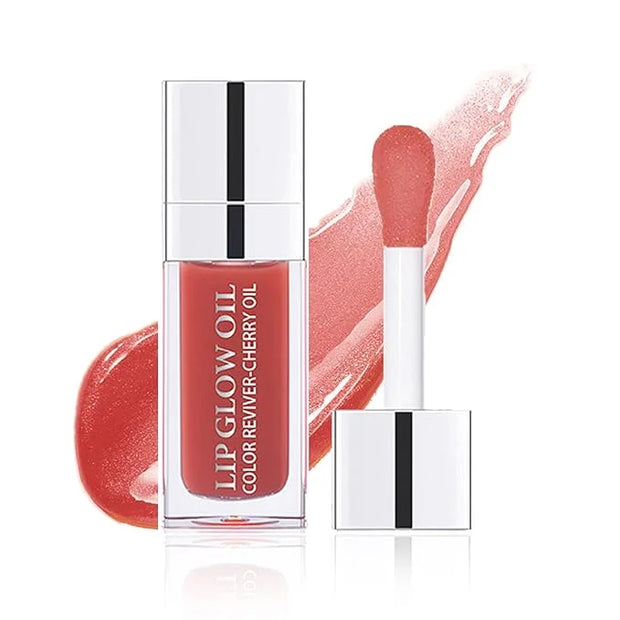Plumping Lip Oil Lip Glow Oil Lip Gloss Oil Lip Stain Long Lasting Hydrating Non-sticky Big Brush Head Glitter Shine Clear...