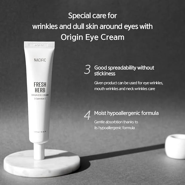 NACIFIC Fresh Herb Origin Eye Cream 1.01fl.oz 30ml for Wrinkles, Dark Circles & Puffiness – Hypoallergenic Korean Skincare...