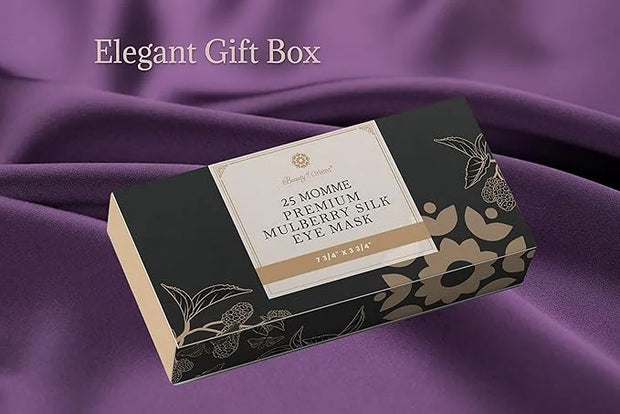Premium Handcrafted 25 Momme Mulberry Silk Eye Mask for Sleeping (Purple Passion) - Product Image