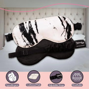 Celestial Silk Mulberry Silk Sleep Eye Mask with Adjustable Elastic Strap (Normal - Adjustable, White Marble) - Product Image