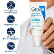 CeraVe Ultra-Light Moisturizing Gel, Hydrating Gel Face Moisturizer with Ceramides, Niacinamide, Hyaluronic Acid, Fragranc...