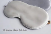 Premium Handcrafted 25 Momme Mulberry Silk Eye Mask for Sleeping (Natural White) - Product Image