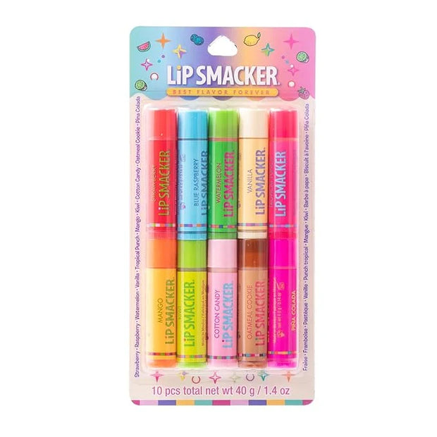 Lip Smacker Original & Best Party Pack - 10 Moisturizing Lip Balms, Classic Flavors, Hydrating & Protecting - Cruelty-Free...