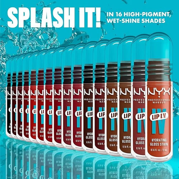 NYX PROFESSIONAL MAKEUP Lip IV Hydrating Glossy Lip Stain with 12HR Hydration - Splash N Spice (Brown) - Product Image