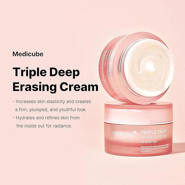 medicube Triple Collagen Cream - Hydrating & Firming Moisturizer with Hyaluronic Acid, Premium Elastin, Shea Butter - Wrin...