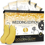 DERMORA Wedding-Themed Eye Mask (20 Pairs), Golden Under Eye Patches - Rejuvenating Treatment for Dark Circles, Puffy Eyes...
