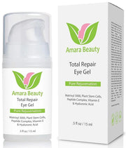 Amara Beauty Eye Cream Gel for Dark Circles and Puffiness with Peptides & Hyaluronic Acid, 0.5 fl. oz. - Product Image