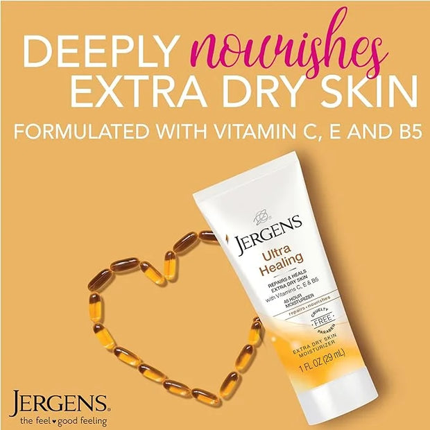 Jergens Ultra Healing Dry Skin Moisturizer, Travel Size Body and Hand Lotion, for Extra Dry Skin, Use After Washing Hands,...