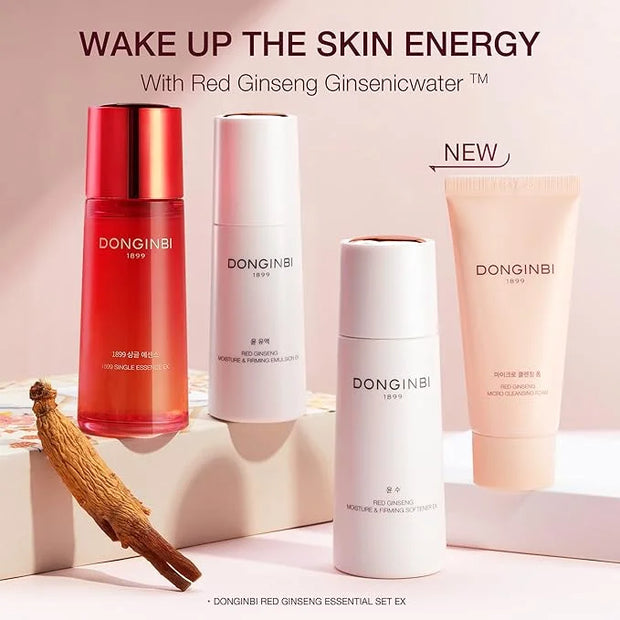 Donginbi Red Ginseng Essential Skin Care Set - Firming & Skin Barrier Repair Moisturizer, Hydrating Toner, Korean Red Gins...