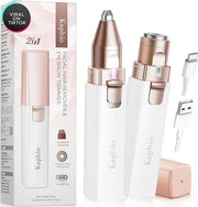 Facial - Eyebrow Hair Remover for Women: Rechargeable 2 in 1 Eyebrow Trimmer and Face Shavers for Women - Painless Electri...