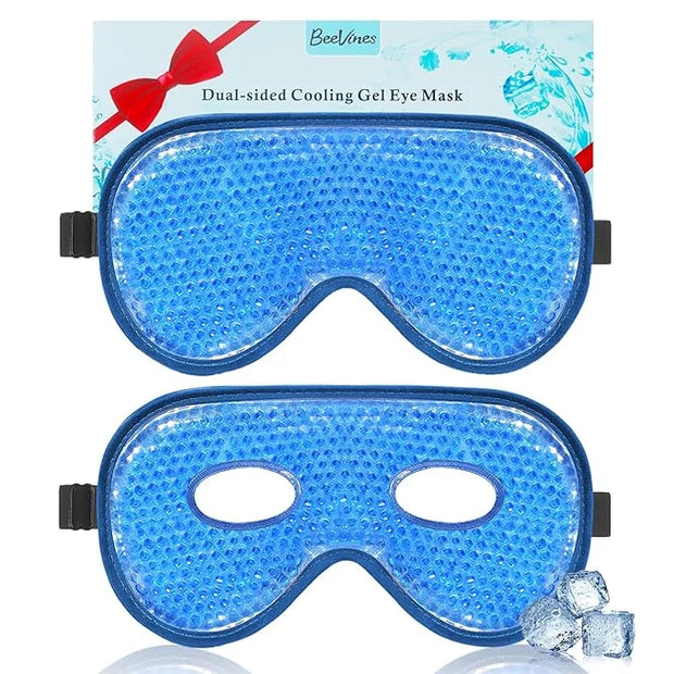 BeeVines Cooling Eye Mask, 2 Pack XL Jumbo Size Freezer Gel Eye Masks for Puffy Eyes Face, Ice Eye Mask, Cold & Warm Compr...