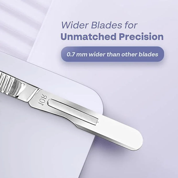10R Blades Dermaplaning Kit Containing 10r Blades Scalpels Pack of 100 with Scalpel Handle #3 + 10R Scalpel Blade Remover ...