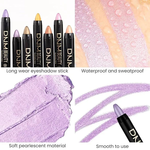 evpct Light Purple Shimmer Cream Eye Shadow Brightener Sticks Set for Eyes, Light Purple Shimmery Matte Pencil Eye shadow ...