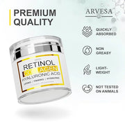 Retinol Cream for Face - Facial Moisturizer with Collagen and Hyaluronic Acid - Anti Aging Face Cream for Women and Men - ...
