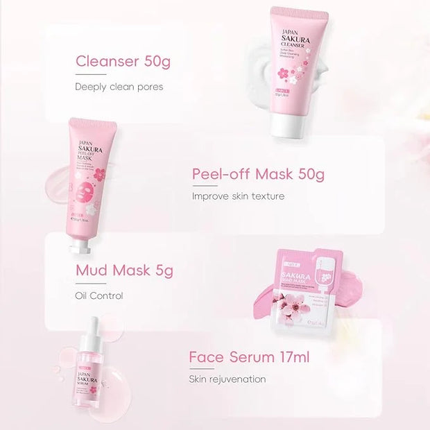 Sakura Skincare Set for Teen Girls, Complete 34PCS Face Care Kit, Christmas Pamper Gift Set for Women & Teenage Girls, Hyd...