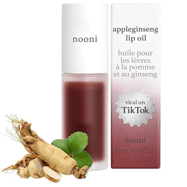 NOONI Korean Hydrating Lip Oil - Appleginseng | Lip Stain, Gift, Long-Lasting, Moisturizing, Plumping, Revitalizing for Dr...