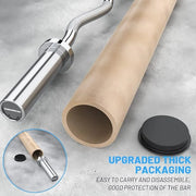 47" Olympic EZ Curl Bar 500-lbs Capacity Steel 2" Barbell - Product Image