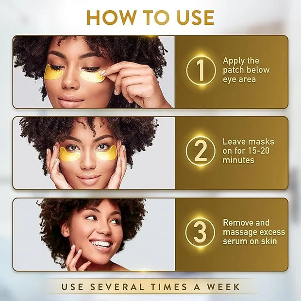 Under Eye Patches (72 Patches) for Puffy Eyes and Dark Circles with Pure Collagen, 24K Gold Eye Gel Pad Masks for Reducing...