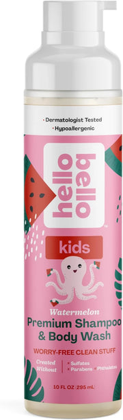 Hello Bello Watermelon Shampoo and Body Wash, Hypoallergenic, Dermatologist and Pediatrician Tested Formula for Babies and...
