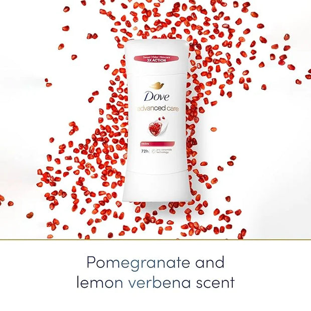 Dove Advanced Care Antiperspirant Deodorant Stick Revive to help skin barrier repair after shaving by boosting skin's cera...