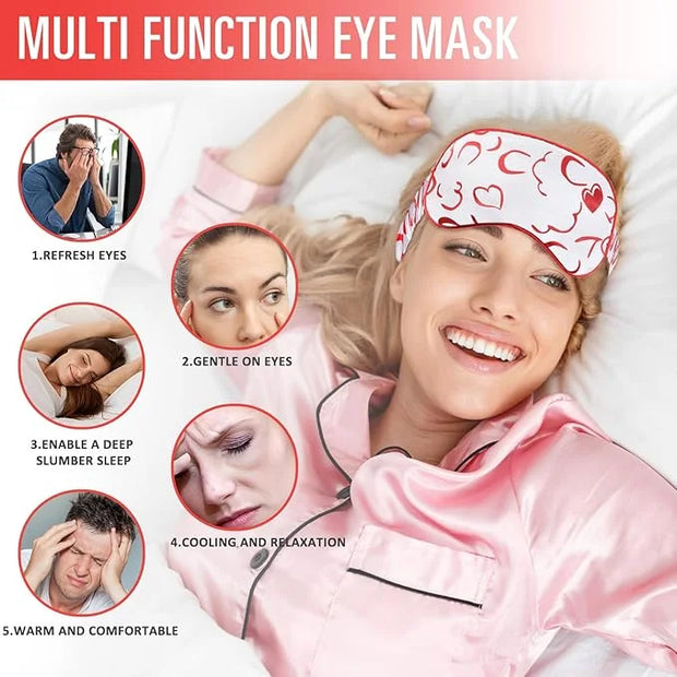 Sleep Mask w/Cooling Gel Eye Mask, Silk Eye Mask for Sleeping, Hot & Cold Eye Masks, Blindfold Reusable Eye Cover Sleeping...