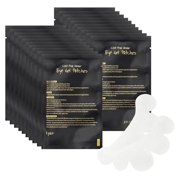 100 Pair Set Eye Gel Pads For Eyelash Extensions Lint Free Patches Beauty Tools (Black) - Product Image