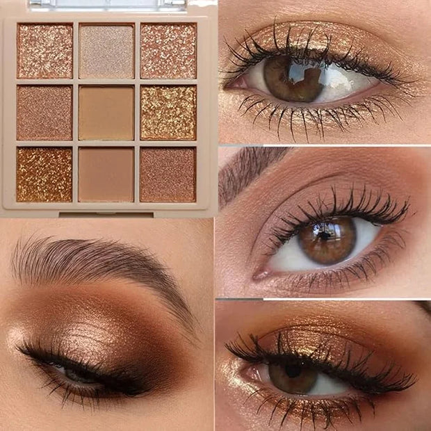 Eyeshadow Palette Makeup- 9 Colors Naked Eyeshadow Palette Matte Shimmer Korean Natural Eye Shadow palettes Highly Pigment...