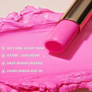 Oulac Moisturizing Shine Pink Lipstick for Women - 2 in 1 Glossy Bright Pink Tinted Lip Balm, Hydrating Winter Lipstick fo...