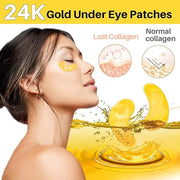 Gold Under Eye Patches - 28 Pairs Golden Glow Under Eye Patches for Dark Circles,Gold Moisturizing Eye Skin Mask for Women...