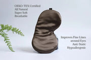 Premium Handcrafted 25 Momme Mulberry Silk Eye Mask for Sleeping (Chocolate) - Product Image