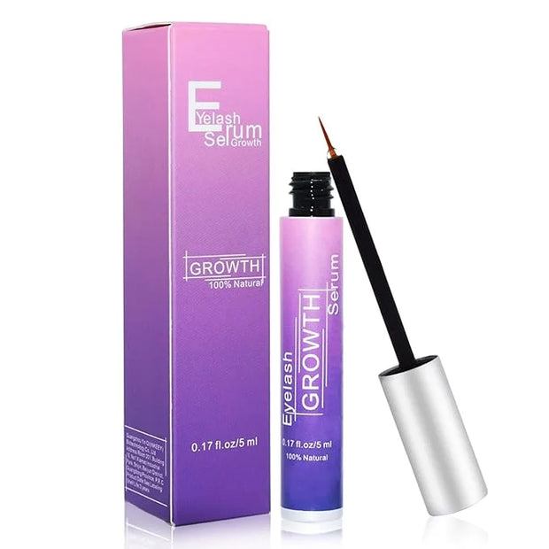 Natural Eyelash Growth Serum 5ml: Premium Lash Enhancement Treatment for Longer Fuller Lashes and Thicker Looking Lashes -...