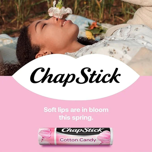 ChapStick Lip Moisturizer, Cotton Candy, 12-Pack – Limited Edition Bulk Lip Balm, Fun & Yummy, 0.15 Oz Ea - Product Image