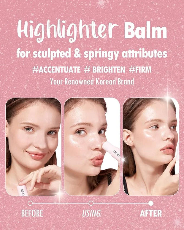 KAHI BALM SERIES | Highlighter Balm stick - Skin-Illuminating Highlighter Makeup Stick | Long-lasting Pink Highlighter Mak...