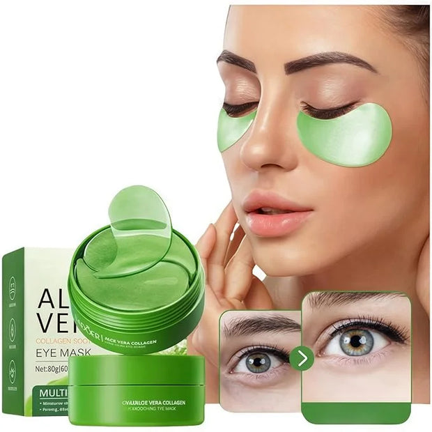 60 Pcs Aloe Vera Under Eye Patches For Dark Circles, Soothing Treatment for Puffy Eyes & Fine Lines, Natural Gel Eye Masks...
