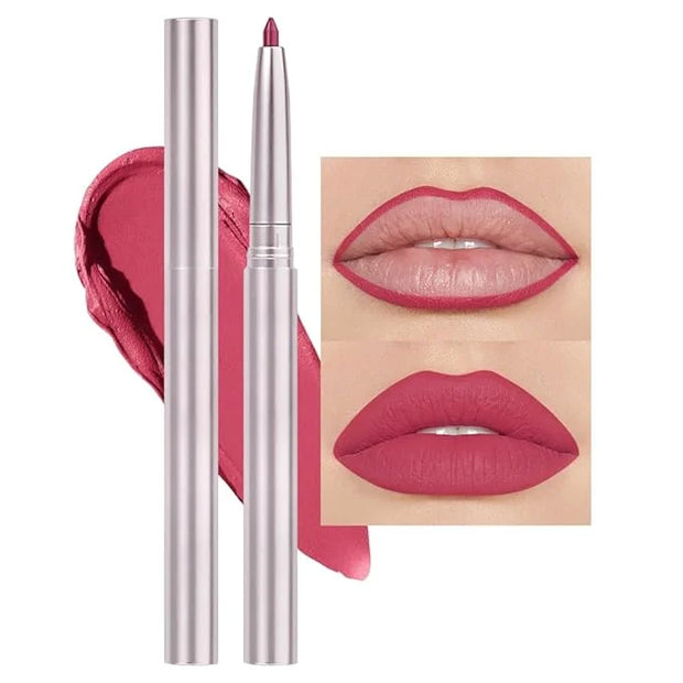 evpct Silky Lip Liner Pencil Retractable, Ruby Red Smooth Lip Liner Creamy Velvet Lipliner Long-Lasting for Korean Makeup ...