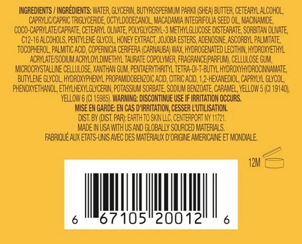 Earth To Skin Honey Manuka Calming Night Cream – Nourishing Moisturizer with Shea Butter, Macadamia Oil & Glycerin – 2.0 f...