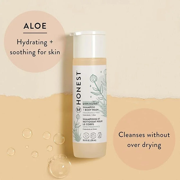 The Honest Company 2-in-1 Cleansing Shampoo + Body Wash for Sensitive Skin | Gentle for Baby | Naturally Derived, Tear-fre...