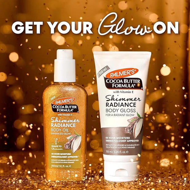 Palmer's Cocoa Butter Formula Shimmer Body Oil with Vitamin E, 5.1 Fl Oz, Radiance Body Oil for Glowing Skin, Enhances Dar...