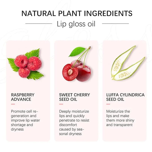 Plumping Lip Oil, Hydrating Gloss Tinted Lip Balm Transparent Lip Care, Big Brush Head Glitter Shine, Long Lasting Nourish...