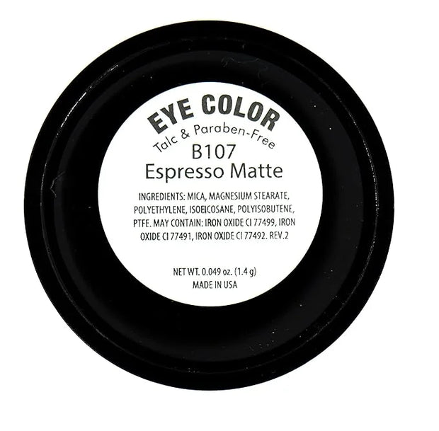 Espresso Coffee Chocolate Chestnut Cocoa Brown Matte Opaque Pressed Powder Single Vegan Eyeshadow; Talc, Paraben & Cruelty...