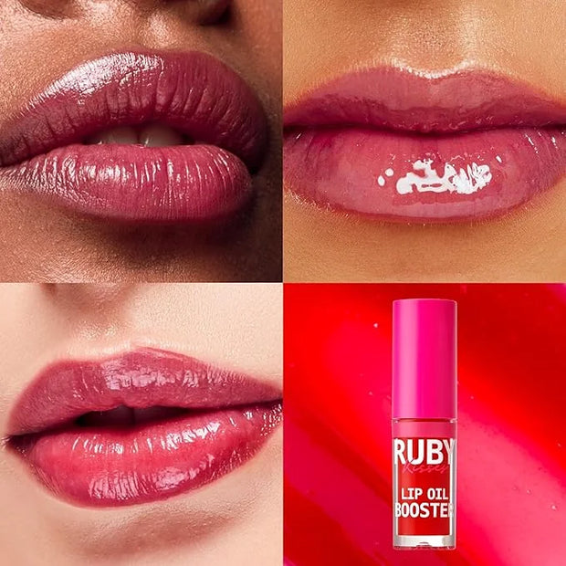 Ruby Kisses Lip Oil Booster, Hydrating Lip Gloss with Nourishing Natural Oil Blend, Jumbo Wand for Easy Application, Non-S...
