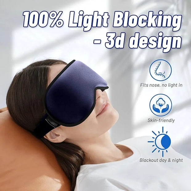 Cooling Gel 3D Sleep Eye Mask-Weighted Blackout Sleep Mask & Cold Compress for Dark Circles, Dry Eyes, and Puffiness - Com...