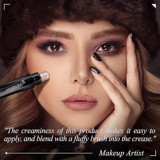 10PCS Eyeshadow Stick,Shimmer And Matte Brown Metallic Cream Eyeshadow Pencil Crayon with Smudge-proof & Waterproof, Eye B...