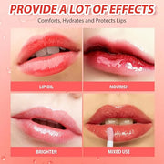 2Pack Big Brush Head Hydrating Lip Glow Oil Plumping Lip Tint, Hydrating Lip Gloss Tinted Lip Balm Transparent Lip Care, L...