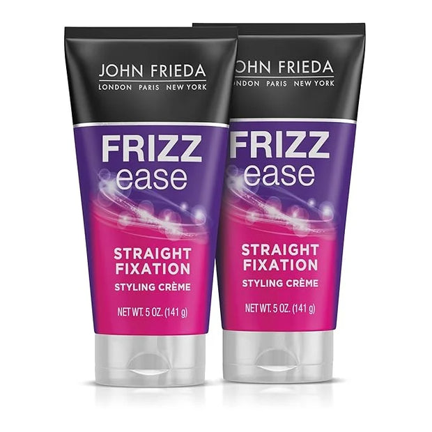 John Frieda Frizz Ease Straight Fixation Styling Crème, Straightens Frizzy Hair with Milk Protein & Almond Oil, Sleek, Shi...