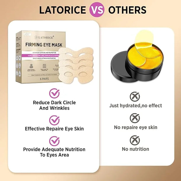 Under Eye Patches for Dark Circles: Anti-Wrinkle Eye Cream with Hyaluronic Acid - Reduce Under Eye Bags - Product Image