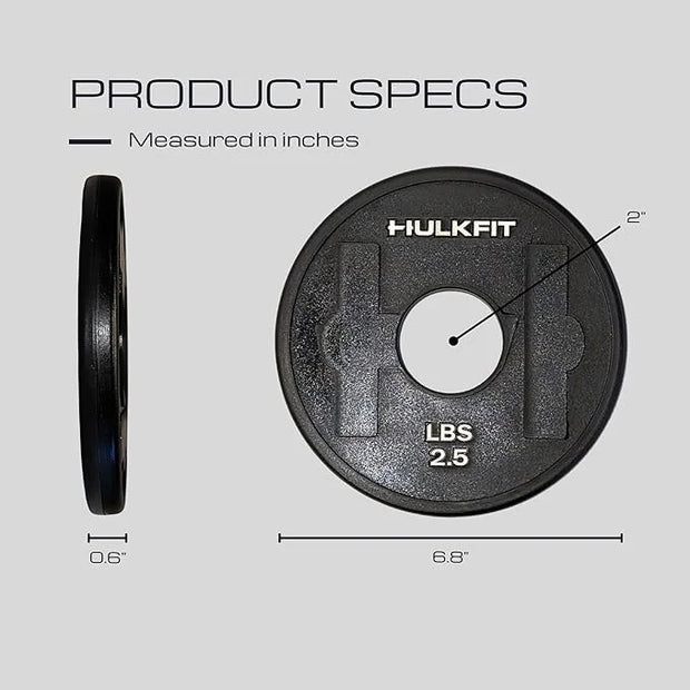 HulkFit 2-inch Rubber Coated Steel Weight Plates Set - Product Image