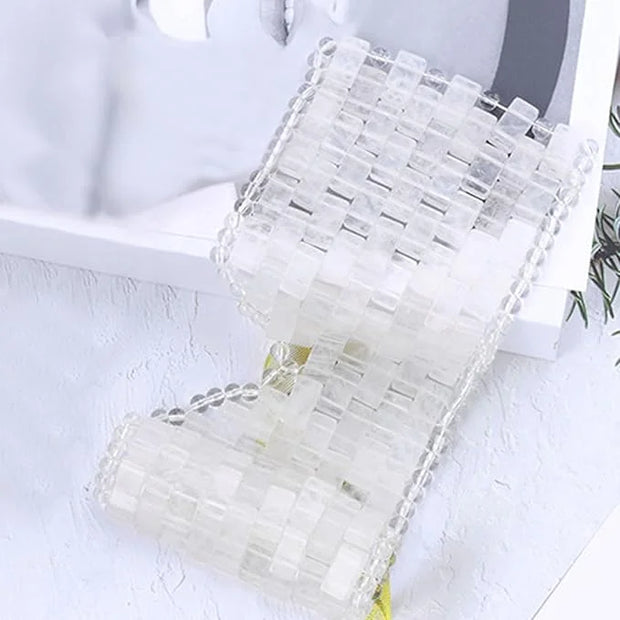 ideayard Crystal Eye Mask - Cooling Jade & 100% Clear Quartz Soothe Stone Mask - Product Image