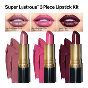 Revlon Super Lustrous 3-Piece Lipstick Gift Set, High Impact, Moisturizing, Cream Finish, 764 On The Mauve, 778 Pink Promi...