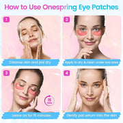 Under Eye Patches (32 Pairs) - Collagen-Infused, Anti-Puffiness & Dark Circle Treatment - Luxurious Skincare for Under Eye...